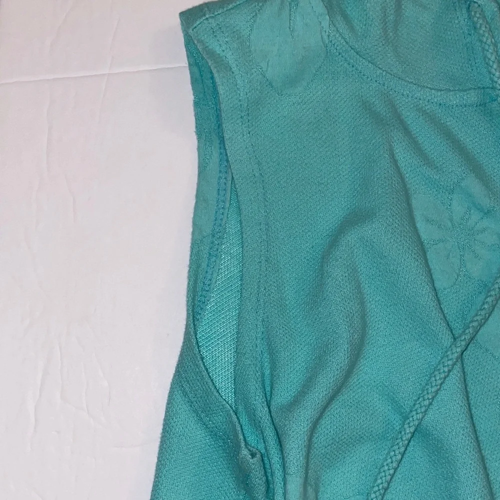 Vibrant mint green/turquoise Hooded swim zipper up hoodie cover up - Picture 4 of 10
